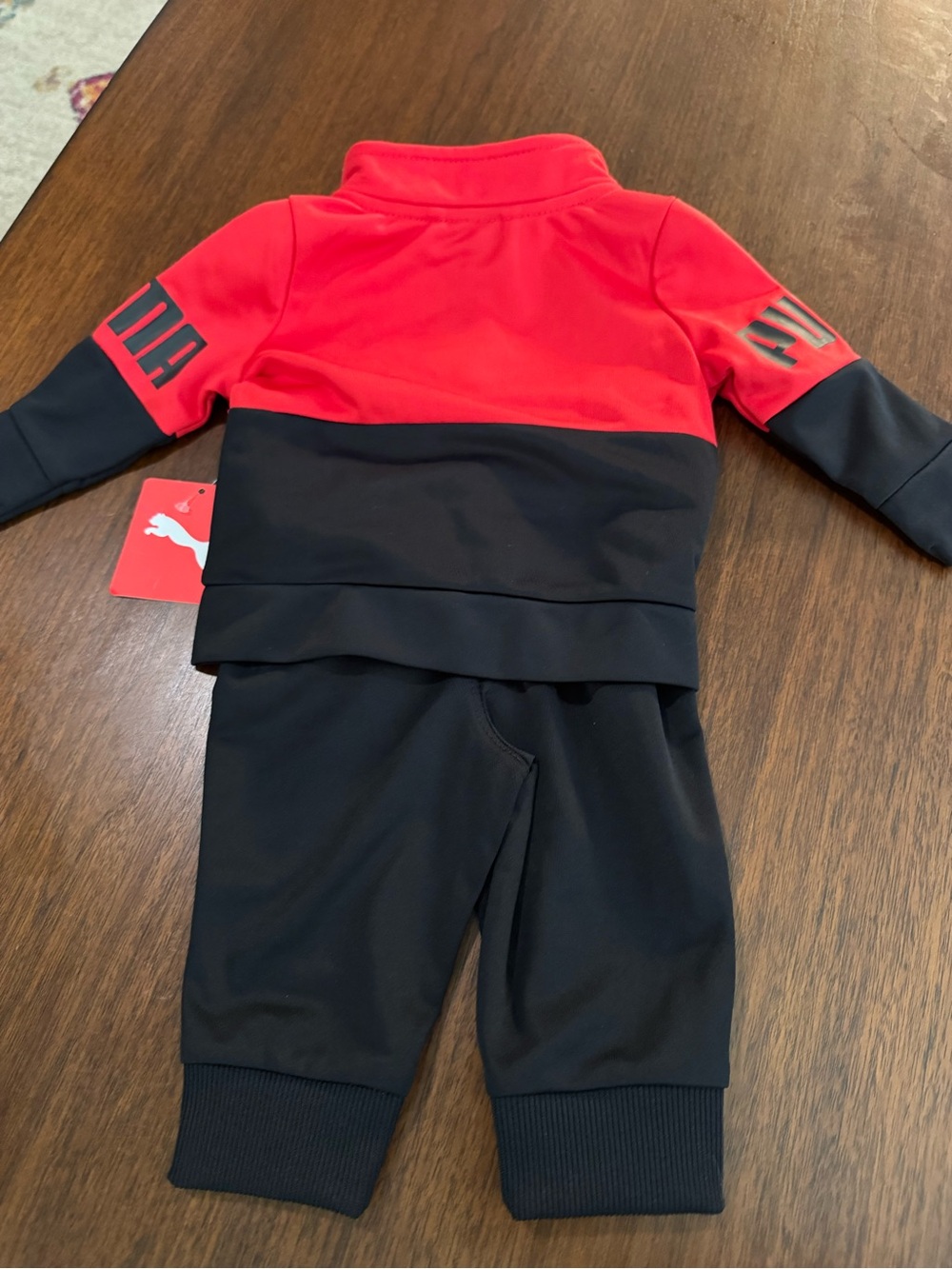 Puma Kids Red and Black Colorblock Sweatpants Set - Picture 5 of 5